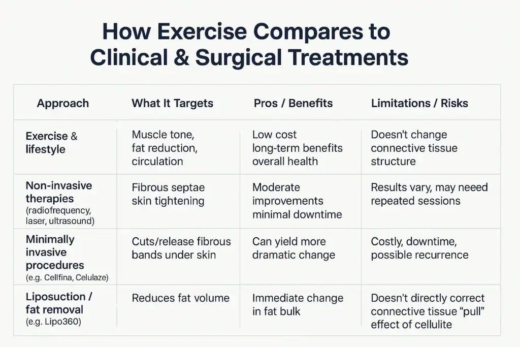 Sculpting Your Bum: Can Toning Exercises Really Reduce Cellulite? 2 How exercise compares to treatments from Lipo 360 Redhill