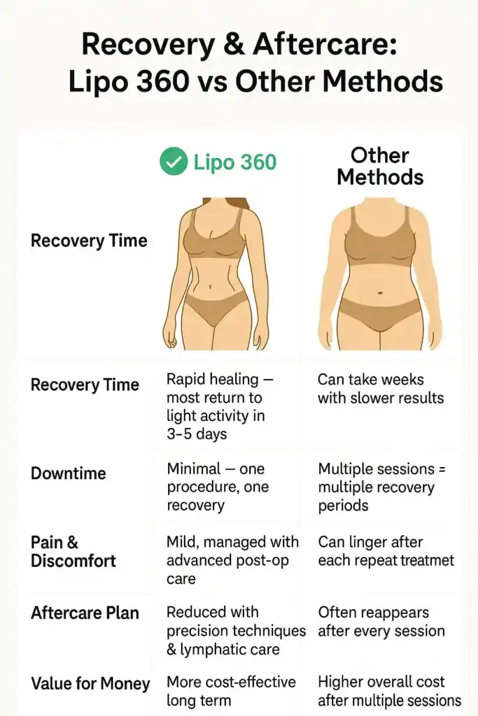 Recovery and Aftercare for Fat-Dissolving Surgery 2 Table to show fat dissolving injection aftercare Redhill